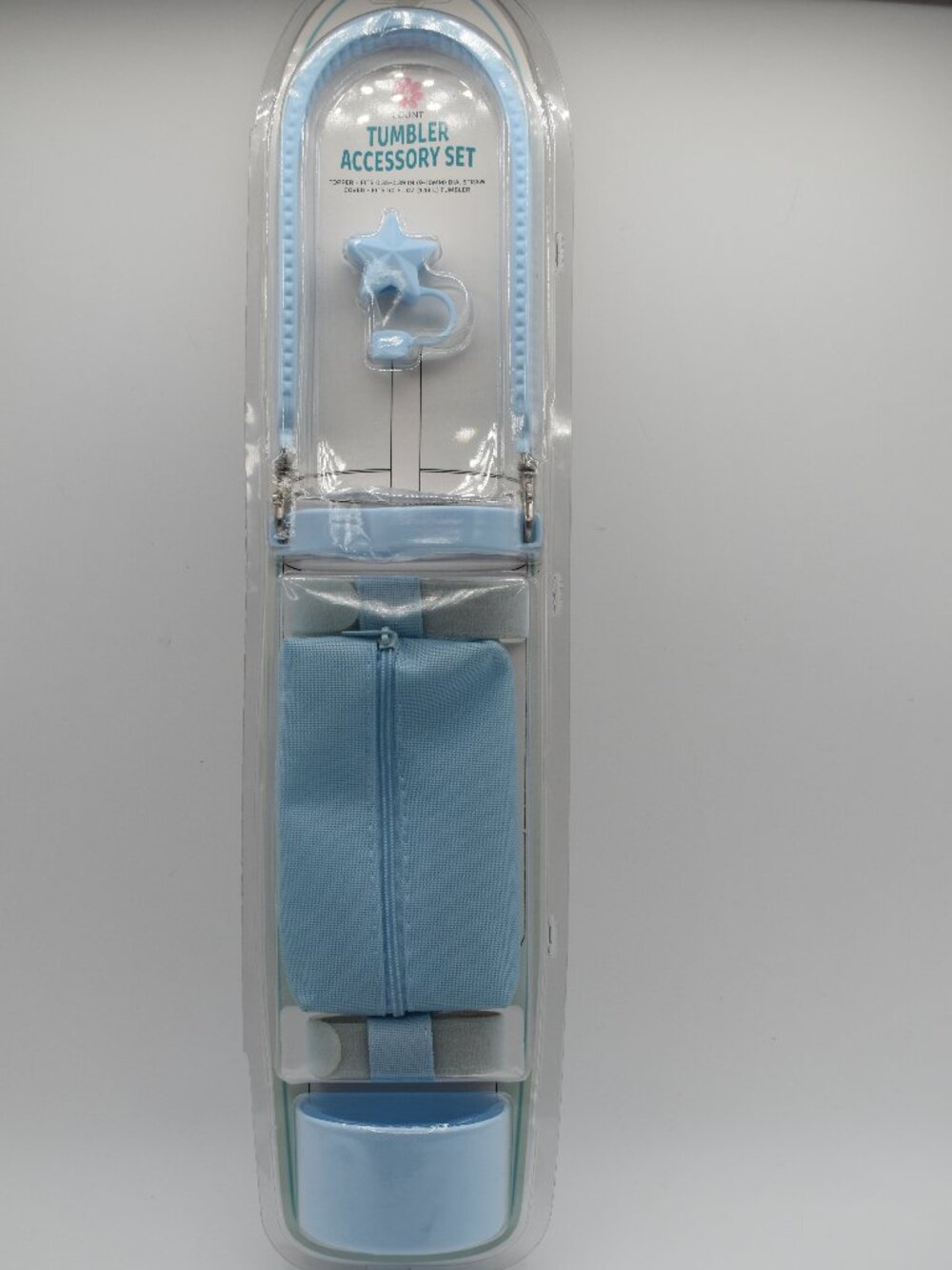 New 5-Piece Tumbler Accessory Set Light Blue Fits 40 oz Tumblers Straw Topper